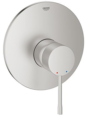 GROHE Essence, Duscharmatur Unterputz (Wasserhahn für die Dusche, ohne Umstellung, Einhebel-Mischbatterie mit langlebiger Oberfläche, Fertigmontageset für 33962, 33963,33964), edelstahl, 19286DC1