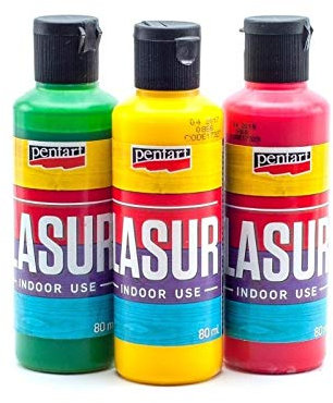 Zita's Creative Holzlasur für Innenbereich 3x80ml - Set 2. Lasurfarbe, Bastelfarbe