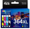 GPC IMAGE 364XL Tintenpatrone Kompatible für HP 364XL für Deskject 3520 3070A, für Photosmart 5510 5520 5524 6510 6520 b110a b109a, für Officejet 4620 4622(Schwarz Cyan Gelb Magenta, 4er-Pack)