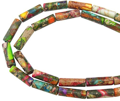 coiris 1 Strang 12 x 4 mm natur Zylinder Tube Form Stein Lose Perlen Imperial Jasper für Schmuckherstellung DIY Design 12MM ZS-1083