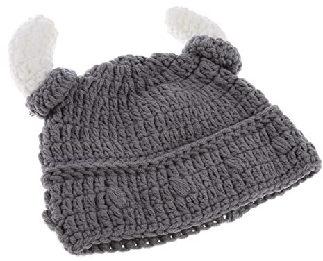 Sharplace Bull Hörnern Mütze Cap Handgefertigt Strickmütze Beanie Winter/Herbst - 1x erwachsener Hut, erwachsener