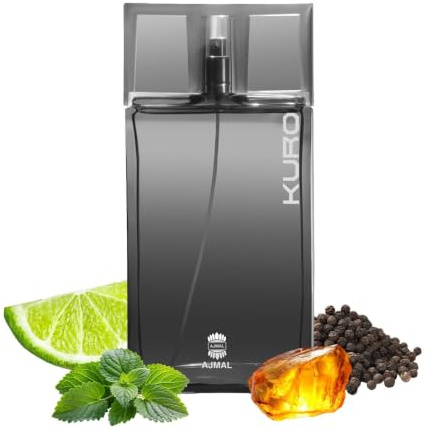 Ajmal Kuro Eau de Parfum for Men 90 ml, Aromatic Woody Aquatic Fragrance with Patchouli, Vetiver & Ambergris, Bold Masculine Scent, Made in Dubai