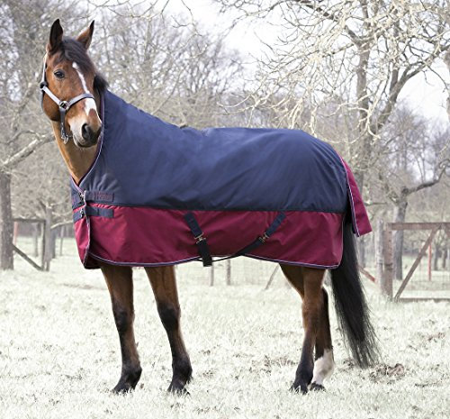 Pferdedecke Outdoor Decke High Neck Equitheme TYREX 1200 Denier Nylon Innenfutter, wasserdicht, atmungsaktiv, Kreuzgurte usw. 145 cm