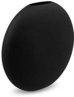 Cooee Design Vase Pastille aus Keramik in der Farbe Schwarz Handgefertigt, Durchmesser: 20cm, Höhe: 19cm, HI-028-25-BK