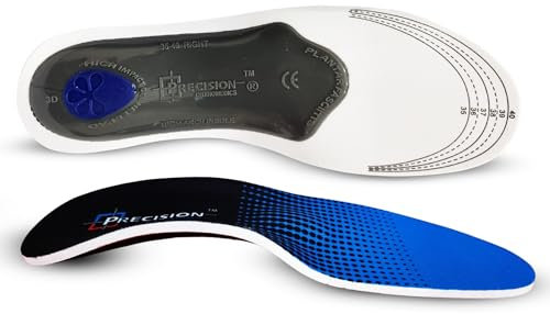 PRECISION ORTHOMEDICS Orthotic Insoles Arch Support Shoe Inserts for Plantar Fasciitis Fallen Arches Overpronation Foot Feet Pain Relief with Gel Heel Suitable for Both Men Women (Women (UK: 3-7))