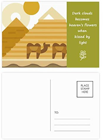 Postkarten-Set, Ägypten, gelb, grün, Sphinx Pyramiden Kamel, Poesie, Postkarten-Set, Danksagungskarte, Postkarten-Set, 20 Stück