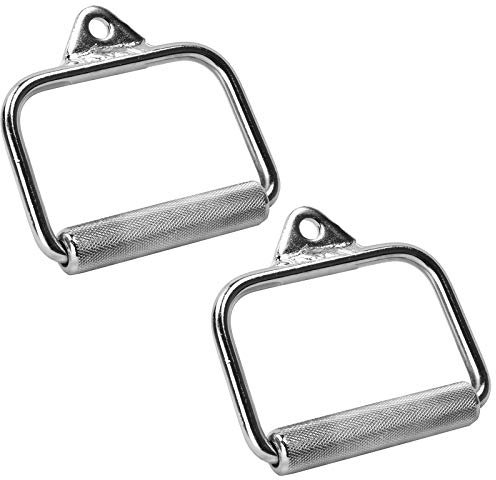 GORILLA SPORTS® Einhandgriff - Einzeln oder 2er Set, mit Drehbarem Griff, Max. 200 kg Belastbar, rutschfest, geschlossen, aus Chrom - Einhandkabel Griff, D-Griff, Kabelzuggriff