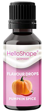 Hello Shape Flavour Drops zuckerfrei 30 ml - Pumpkin Spice | Geschmacks Tropfen OHNE KALORIEN zum Süßen mit Dosierhilfe | vegan | Für Naturjoghurt, Porridge oder Quark