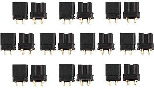 YUNIQUE GREEN-CLEAN-POWER - 10 Paar XT30 Männlich-Weiblich Steckverbinder | Hohe Qualität, Goldbeschichtetes Kupfer | Für Rc Lipo Batterien, Quadrocopter Helikopter | Schwarz, Kunststoff