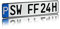 Individuelles Parkplatzschild 520x110mm mit P-Symbol aus Aluminium Wunschkennzeichen mit eigenem Text Wunschname für Parkplatz Schild (03 P - Wunschkennzeichen)