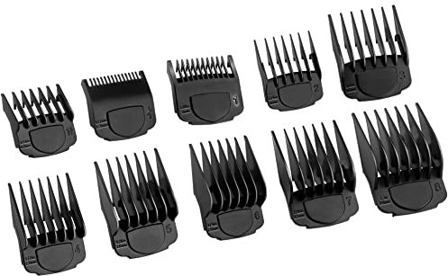 Kaynway 10 Stück Magnetischer Haarschneider Aufsätze, Schneidsätze mit magnetische clip Haarschneider Aufschiebekämme für Wahl Magic Clip Senior Haarschneidemaschinen, 1,5 mm bis 25 mm (10 pcs)