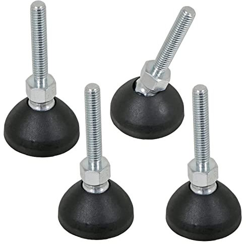 SPARES2GO Adjustable Levelling Screw Foot 8mm M8 for Washing Machine Dryer Appliance (Pack of 4 Feet)