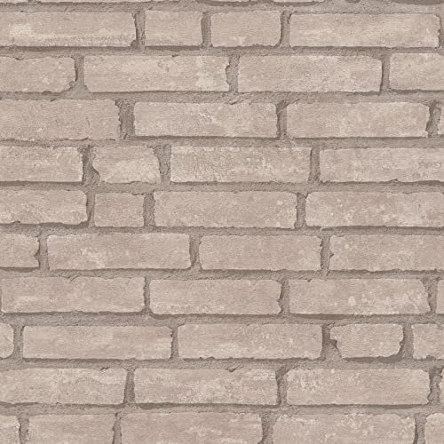 Papier peint imitation brique gris | Tapisserie salon moderne brique beige | Papiers peints intissés pour chambre adulte & bureau