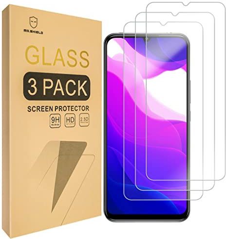 Mr.Shield Protector de Pantalla para Xiaomi (Mi 10 Lite) 5G Cristal Vidrio Templado [3 Piezas] [9H Dureza] Anti-Arañazos