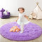 Shaggy Hochflor Teppich Rund für Kinderzimmer Wohnzimmer Schlafzimmer Langflor Teppich Hochwertig Hohe Pflegeleicht Fadendichte Flauschiger kinderteppich für Kinder Mädchen((Violett, 153cm)