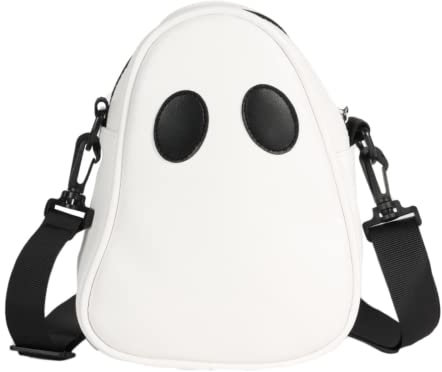 Geistertasche Geldbörse Gruselige Gothic Neuheit Teufel Crossbody Schultertasche Handtasche Halloween Horror Kawaii Y2K Emo Grunge Alt, Weiß, Large, Sling Rucksäcke
