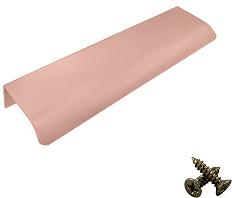 M4TEC Bar Kitchen Cabinet Door Handles Cupboards Drawers Bedroom Furniture Concealed Finger Edge Pull Handle for Wardrobe & Bedroom Cabinet Hardware Rose Gold. VD3 Series: 160 mm