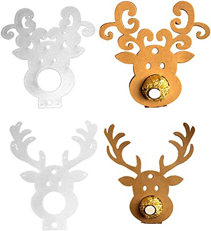 LICHENGTAI Stanzschablone Schokolade DIY Weihnachten Elch Schokolade Metall Stanzformen Schablone Winter Prägeschablone Weihnachten Stanzbögen für DIY Weihnachten Karten Scrapbooking