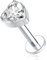 AROWRO 16G Labret Tragus Monroe Schmuck CZ Lippenringe Labret Tragus Daith Ohrstecker Lippe Medusa Monroe Labret Piercing Schmuck Helix Tragus Knorpelohrring G23 Titan 8mm Silber Innengewinde