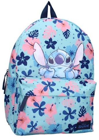 mybagstory - Mochila de puntada, color azul para niños, escuela infantil, guardería, primaria, mochila para niña, 39 cm, idea de regalo, azul, 39 cm