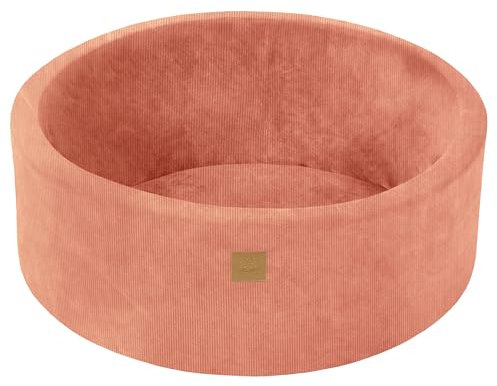 MEOWBABY Piscina de Bolas Suave para bebés y niños pequeños - Parque Infantil de Pana de 90 x 30 cm para Interior/Exterior sin Pelotas - Ideal para Equipos de Juegos para niños pequeños (Albaricoque)