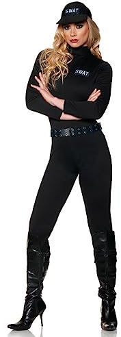 Horror-Shop S.W.A.T Commander Damenkostüm mit Cap & Gürtel S