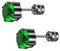 ZOCOYUU 4 Pairs Titanium Screw Back Surgical Stainless Steel Stud Earrings for Women Men,Rainbow 5A Cubic Zirconia Studs Double Side Earrings Piercing Sleeper Studs Jewelry 6mm (Black-Green-6mm)