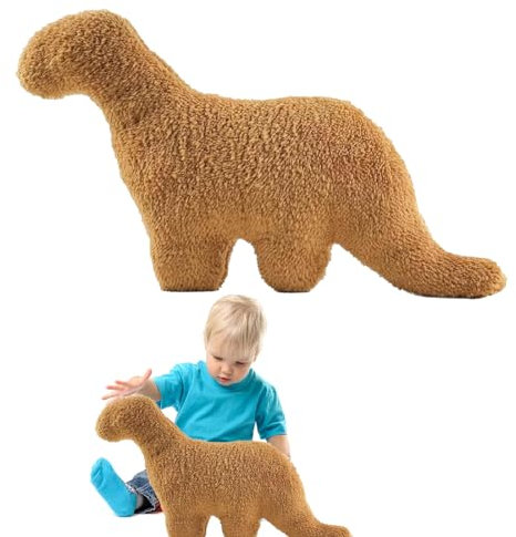 Bukezudang Dino Nugget Kissen – Superweiches Dino Chicken Nugget Plüschtier, Kuscheltier & Kissen für Kinder & Erwachsene, Ideal für Zimmerdekoration, Warm und Komfortabel (Brontosaurus)
