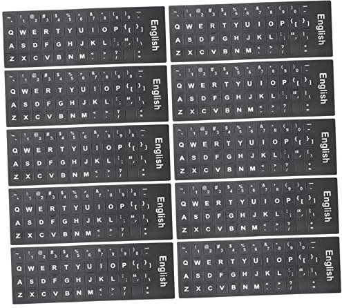 jojofuny Laptop Keyboard Stickers 10 Pack English Letter Stickers for Uk Keyboard Replacement Stickers