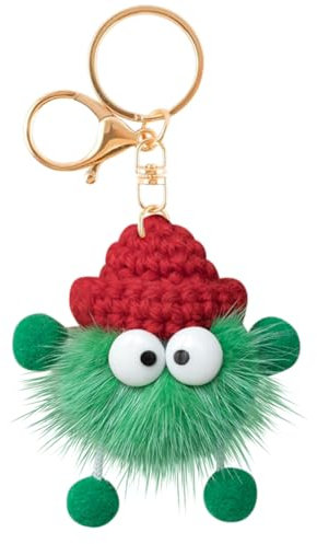 Pompon Porte-Clés Boule Moelleux en Peluche - Fourrure Artificielle, Mignon Décoration Pendentif pour Voiture, Sac