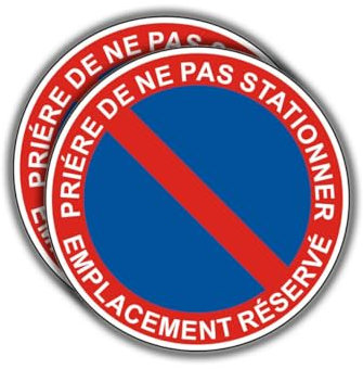 Felexdo Panneau Prière De Ne Pas Stationner,Interdiction de Stationner sur un Emplacement Réservé Pannean rigide et rond Ø167mm en Aluminium Adhésif Résistant aux UV Imperméable pour Extérieure