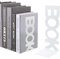TNSLAND Serre-Livres en métal (Pack de 4) 8x9x21cm | Porte-Livre, Organiseur pour Enfants, Livres, Bureau, étagère | Métal élégant et Robuste dans Un Design élégant, respectueux des Meubles Blanc