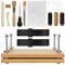 22st Buchpresse Set, Buchpresse Holz Tragbar Buchpress Werkzeug Buchbinderei Maschine mit Bindetuch Knochen Falznadeln Wachsschnur Ahle Fingerhut Ring Leim Bürstenbänder für Das Buchbinden