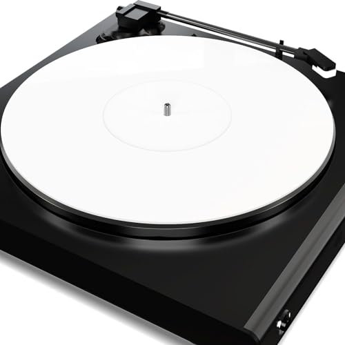Alfombrilla Acrílica para Tocadiscos, Reemplazo de Cubierta Antiestática para Todos los Tocadiscos Estándar de 12, para Discos de 33 1/3 Rpm y 45 Rpm (blanco brillante)