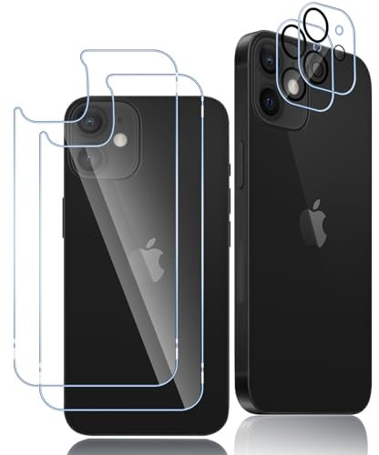 Oelrstfe 2 Pezzi Retro Posteriore Vetro Temperato per iPhone 11 con 2 Fotocamera Pellicola Protettiva,Durezza 9H Anti-Graffio Anti-Impronte Senza Bolle Ultra Trasparente Back Protezione Schermo
