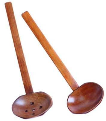 Milisten 2 Pcs Wooden Spoon Handle Soup Spoon Cooking Poon Spoon Kitchen Wood Spoon Spider Skimmer Dining Room Spoon Honey Spoons Sauce Ladle Mixing Spoon Japanese-Style Phoebe