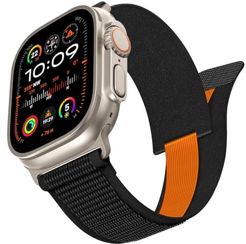 BIRDTOBR Nylon Cinturino Compatibile con Apple Watch Ultra 2 49mm/ Ultra 49mm, Sport Nylon Ricambio Elastica Cinturini per iWatch 46mm 45mm 44mm 42mm iWatch SE Series 10 9 8 7 6 5 4 3 2 1