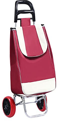 XANAYXWJ Klappbarer Einkaufswagen mit Abnehmbarer Tasche, 2 Rädern und leichtem Design - Tragbarer Nutzwagen für einfaches Einkaufen