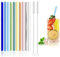 MOSTFUN Lot de 10 Pailles en Verre, 200 mm Pailles Multicolorés en Verre Réutilisables avec 2 Brosses de Nettoyage, Sans BPA, pour Cocktails, Smoothies et Jus