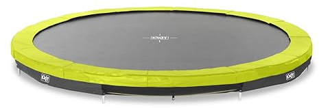 EXIT Toys Silhouette Sports Bodentrampolin - ø244cm - Rundes Inground Gartentrampolin Outdoor - für Personen ab 14 Jahren - Mit Fußschutzsystem - Sicherer Einstieg - Gute Sprungkraft - Grün