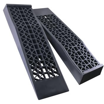 AOMIKITSTU Kunststoff Auffahrrampe 2 Stück, Auffahrrampen extra flach 70×20×7.9cm, Bordsteinkanten-Rampe, Auto Kfz Rampe Tragfähigkeit 3Ton