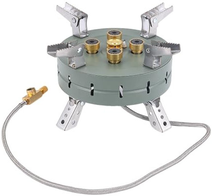 Aiwjeakh Outdoor Elektronische Zündung Kocher Tragbar Faltbar Einstellbare Feuerkraft Gasofen Camping Wandern Grün