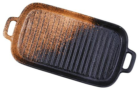 CRILSTYLEO 1 Pc Plato de barbacoa Fire Earth plato para asar molde para horno plato de barbacoa de cocina sarten parrilla plato para hornear con asa placa para asar de cerámica Colorful