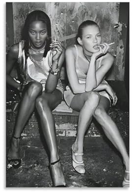 Naomi Campbell Kate Moss Vintage-Poster, Kunstdruck, Wandgemälde, Leinwanddruck, moderne Schlafzimmerdekoration, 30 x 45 cm