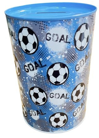 Originelle Spardose für Kinder, Spardose für Kinder, Blechdose, groß, XXL (Balls Goal, 10 x 8 cm)