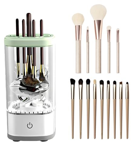DOOCECIY Upgrade Electric Makeup Brush Cleaner Machine, Fully Automatic 6500rpm Make up Brushes Cleaner Suitable for All Brush