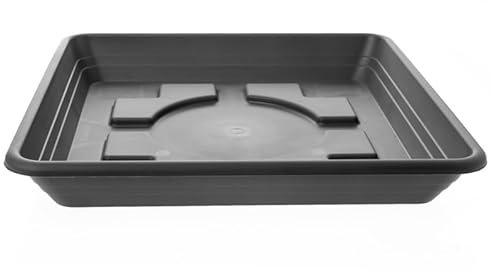 2friends Sottovaso 28 x 28 cm per vasi grandi esterni, extra robusto, colore antracite, per vasi di fiori, grandi esterni, in plastica protetta dai raggi UV, prodotto in Germania, giardino e terrazza