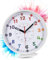 LATENO - Wanduhr Kinder Uhr Weiß - Bunte Wanduhr Kinderzimmer lautlos - Lernuhr Kinder ohne Tickgeräusche - Analoge Kinderwanduhr für Jungen & Mädchen - Kinderuhr zum Lernen - Kinderzimmer Uhr lautlos