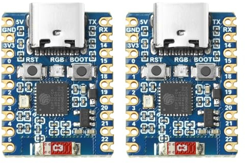 diymore 2PCS für ESP32-C6-Zero, ESP32-C6 Mini Entwicklungsboard, ESP32-C6FH4-Chip 160 MHz Lauffrequenz mit 32-bit RISC-V Processor, 2.4GHz WiFi 6 & BT5 ESP32 Microcontroller