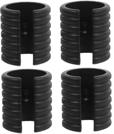 Veemoon 4pcs U-Shape Chair Leg Caps Nonslip Furniture Pads Folding Beach Chair Anti-slip Foot Mat Round Tube Pipe Glides Black Plastic